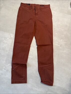 Wallin & Bros Men’s Stretch Chino Pants Brown 31x32 Flat Front Casual